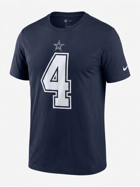 Dallas Prescott Nike Black Tee with Logo Print
